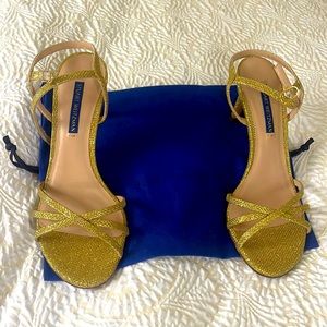 Stuart Weitzman Heel Sandle, gold SZ 7